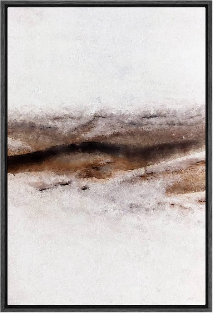 SIGNFORD Framed Canvas Print Wall Art Winter Snow Pastel Mountainside Abstract Nature Illustratio... | Amazon (CA)