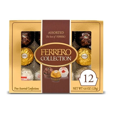 Ferrero Collection Premium Assorted Hazelnut Milk and Dark Chocolate and Coconut, 12ct | Walmart (US)