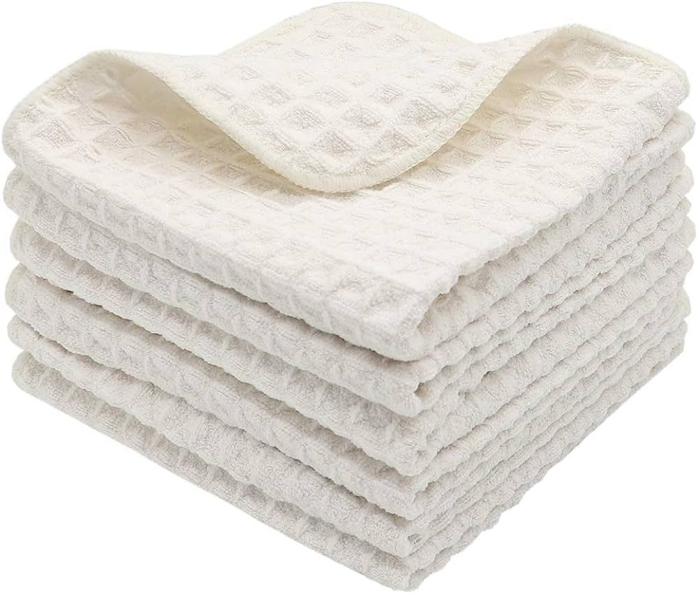 VeraSong Microfiber Kitchen Cleaning Cloth Thick Dish Rags Waffle Weave Washcloths Dish Cloths Ul... | Amazon (US)