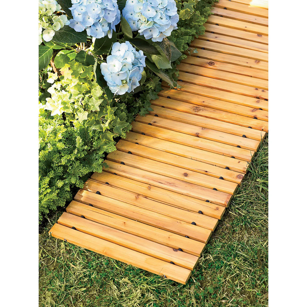 6' Portable Roll-Out Straight Cedar Pathway | Plow & Hearth | Plow & Hearth