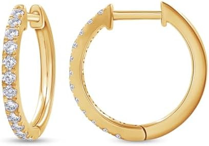 Huggie Hoop Earrings For Women, 0.30 Carat Round Shape Lab Grown Diamond Wedding Bridal Hoop Earr... | Amazon (US)