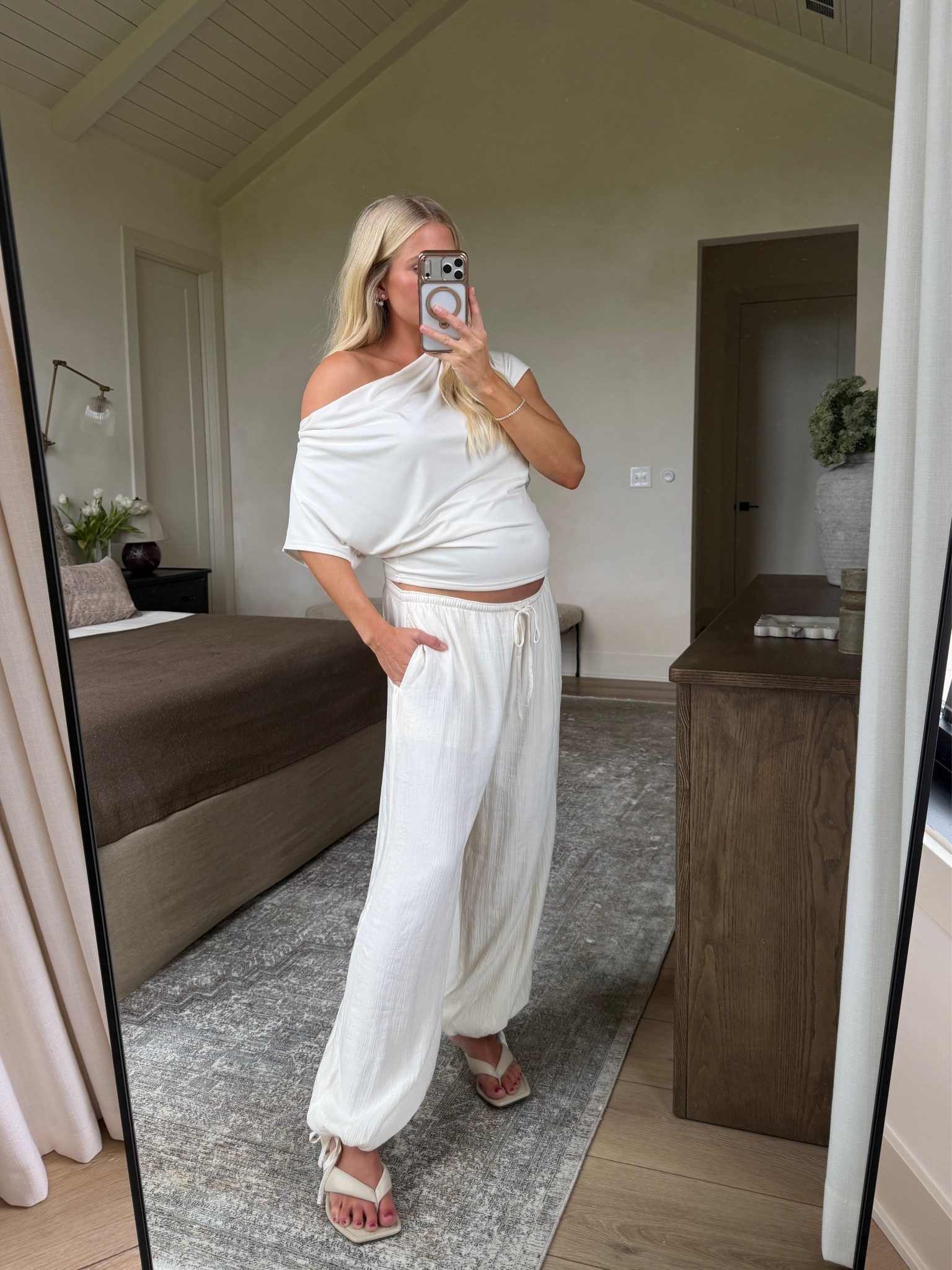 Code SHORTSAF, size med in top & bottoms (sized up for pregnancy), shoes run tts! Linking similar in all! #kathleenpost

Spring transition look, spring outfits 2026, bump friendly, maternity look

#LTKootd #LTKSeasonal #LTKBump