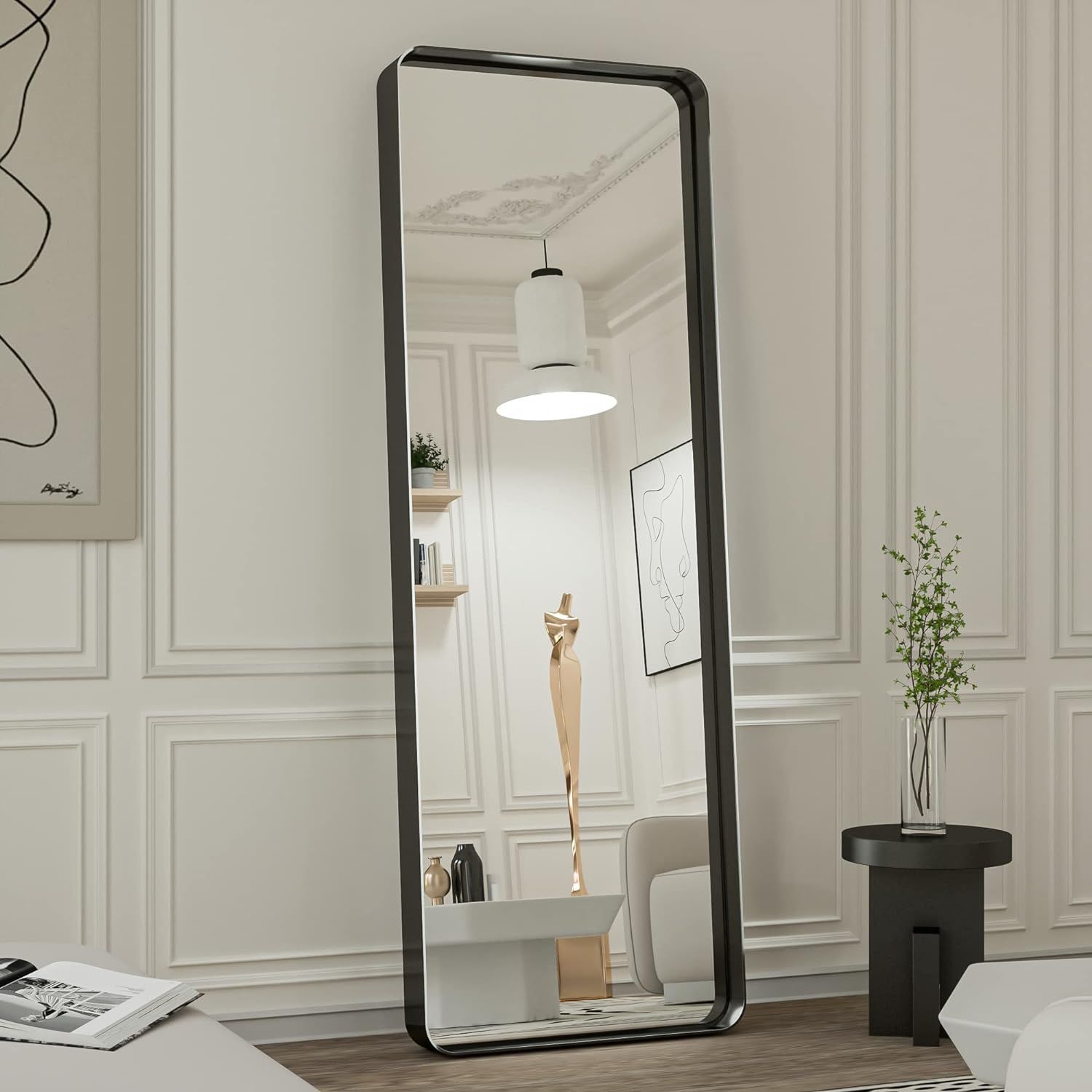 TokeShimi 65 x 22 Inch Full Length Floor Mirror for Bedroom Black Metal Frame Living Room Wall Mi... | Amazon (US)