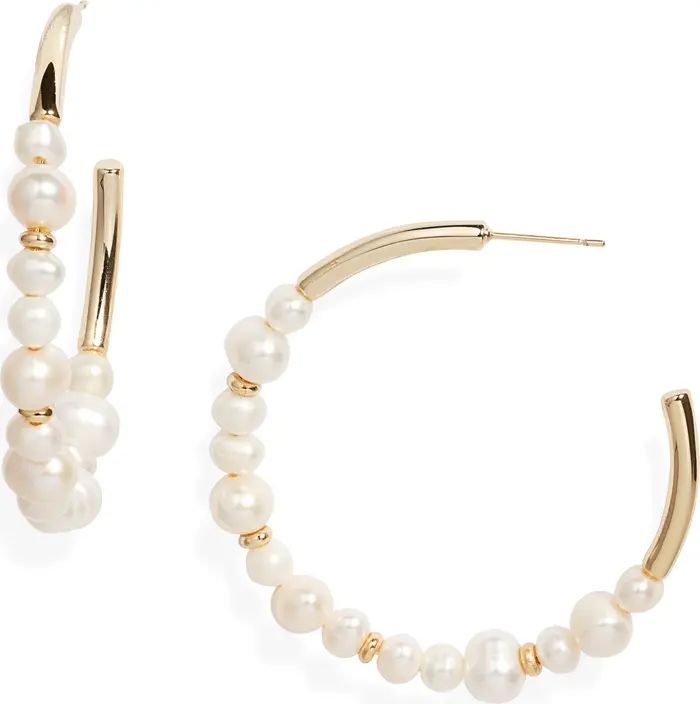 Kendra Scott Jovie Imitation Pearl Hoop Earrings | Nordstrom | Nordstrom