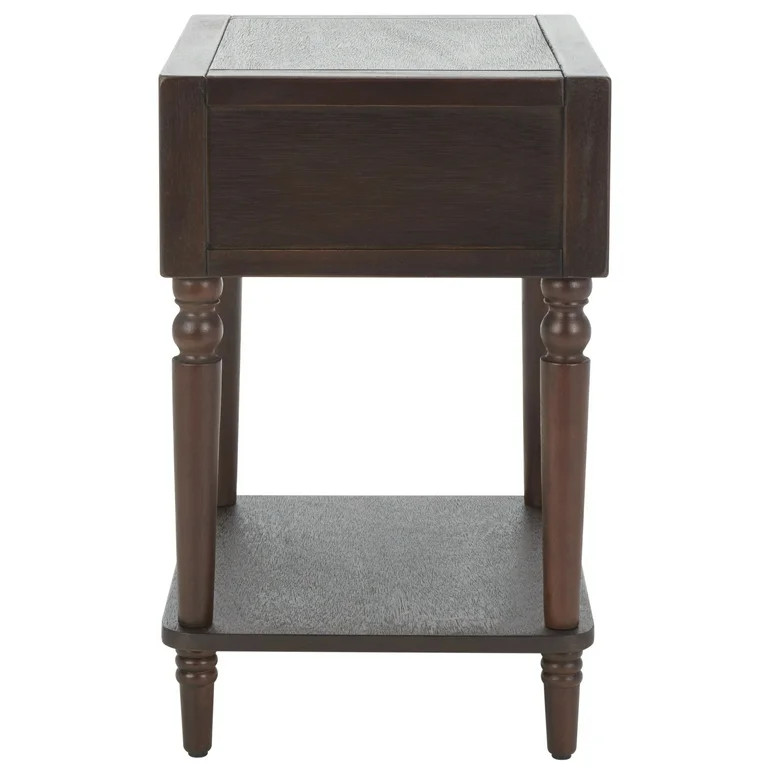 SAFAVIEH Solid Rustic Nightst and with Storage Drawer, Walnut | Walmart (US)