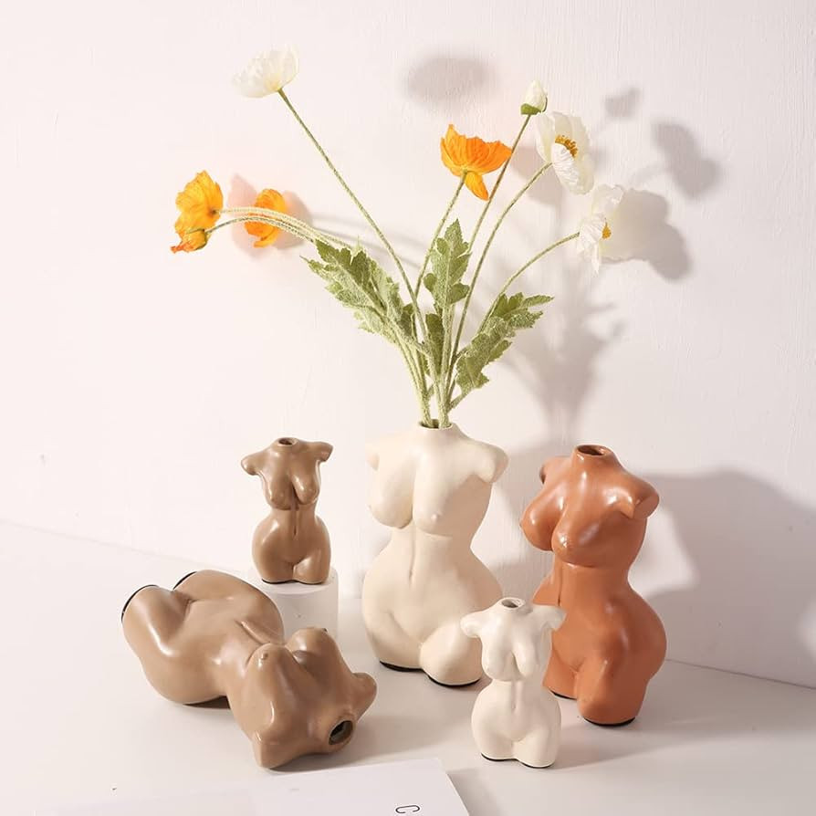 Body Vase Female Form for Boho Bathroom Decor, Boho Flowers, Boho vase for Minimalist Decor, Smal... | Amazon (US)