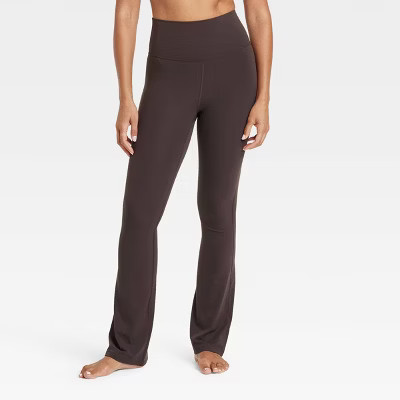 Women's Everyday Soft Ultra High-Rise Flare Leggings - All In Motion™ Dark Brown L | Target