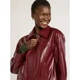 Scoop Women’s Crinkle Faux Patent Leather Cropped Bomber Jacket, Sizes XS-XXL | Walmart (US)