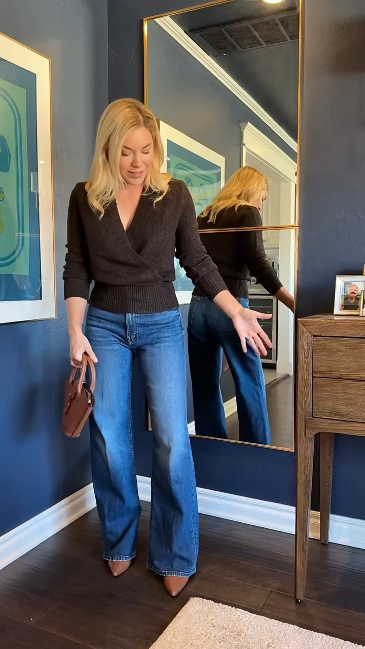These are a cross between a barrel and wide leg jeans - as far as length I am 5’4 with long legs.

Mother jeans 
Wrap sweater 
Sweater
#ltkshoecrush
#ltkitbag

#LTKStyleTip 

#LTKFindsUnder100 #LTKSeasonal