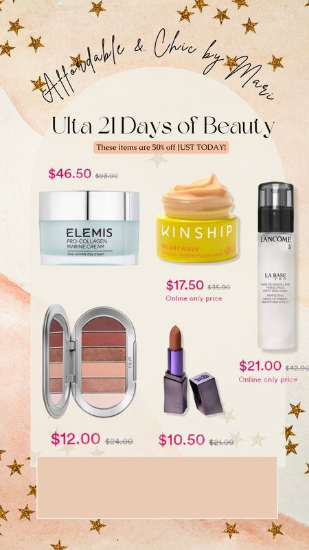 21 Days of Beauty- Everything is 50% off #ulta #beauty #makeup 

#LTKunder100 #LTKsalealert #LTKbeauty
