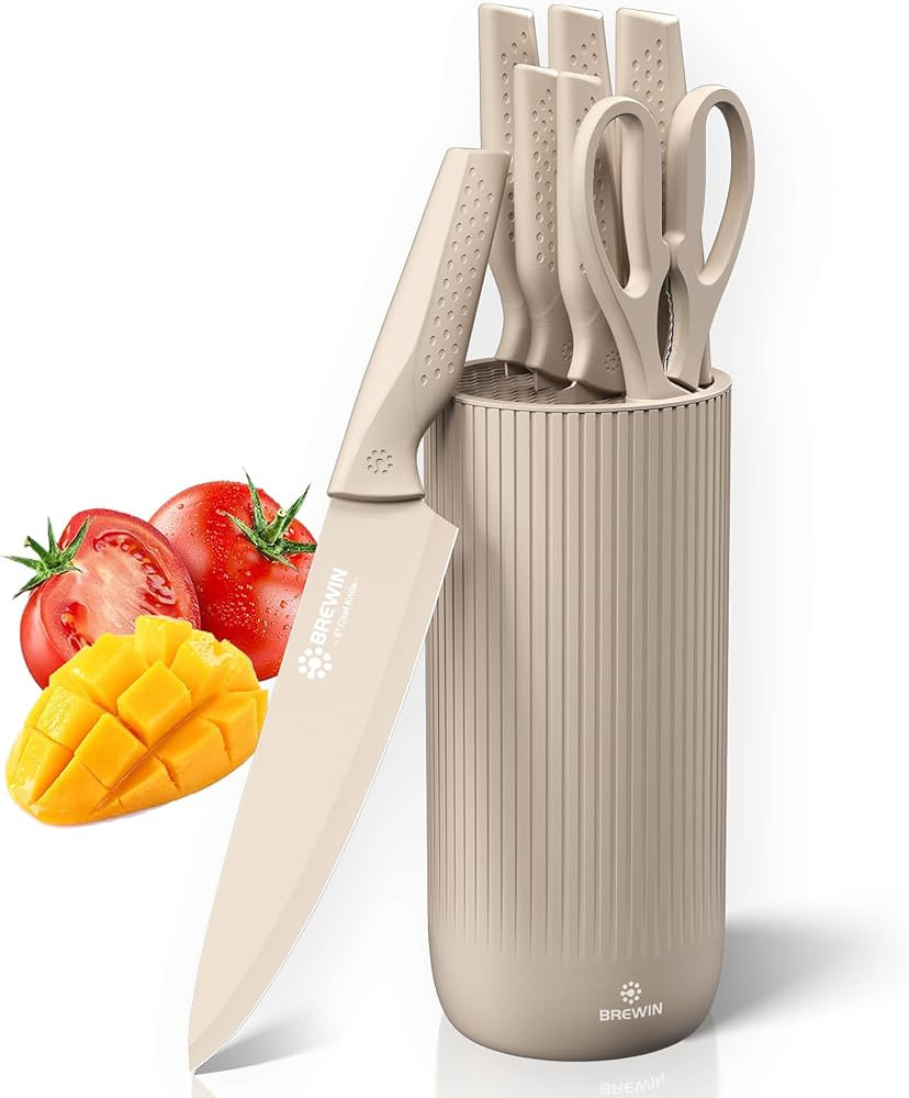 Knife Set, Brewin Kitchen Knife Set, Knives Set for Kitchen, Universal Knife Block, Utility Knife... | Amazon (US)