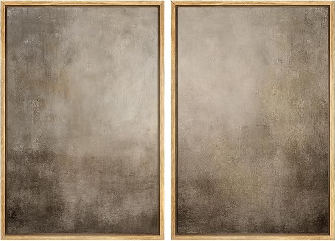 MUDECOR Framed Canvas Print Wall Art Monochromatic Gradient Abstract Minimalist Gray Illustration... | Amazon (US)