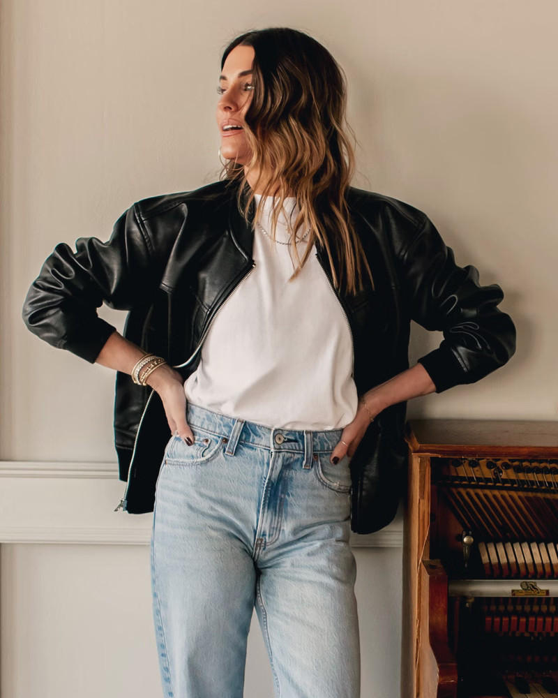 Vegan Leather Bomber Jacket | Abercrombie & Fitch (US)
