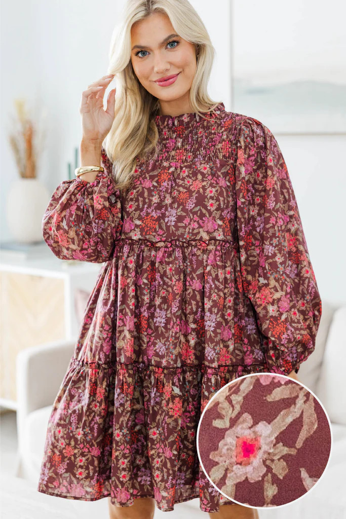 NURSING COLLECTION: Be Your Best Brown Babydoll Dress | The Mint Julep Boutique