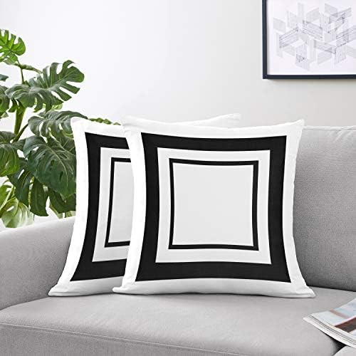 Sweet Jojo Designs Contemporary White and Black Modern Hotel Decorative Accent Throw Pillows Set of  | Amazon (US)
