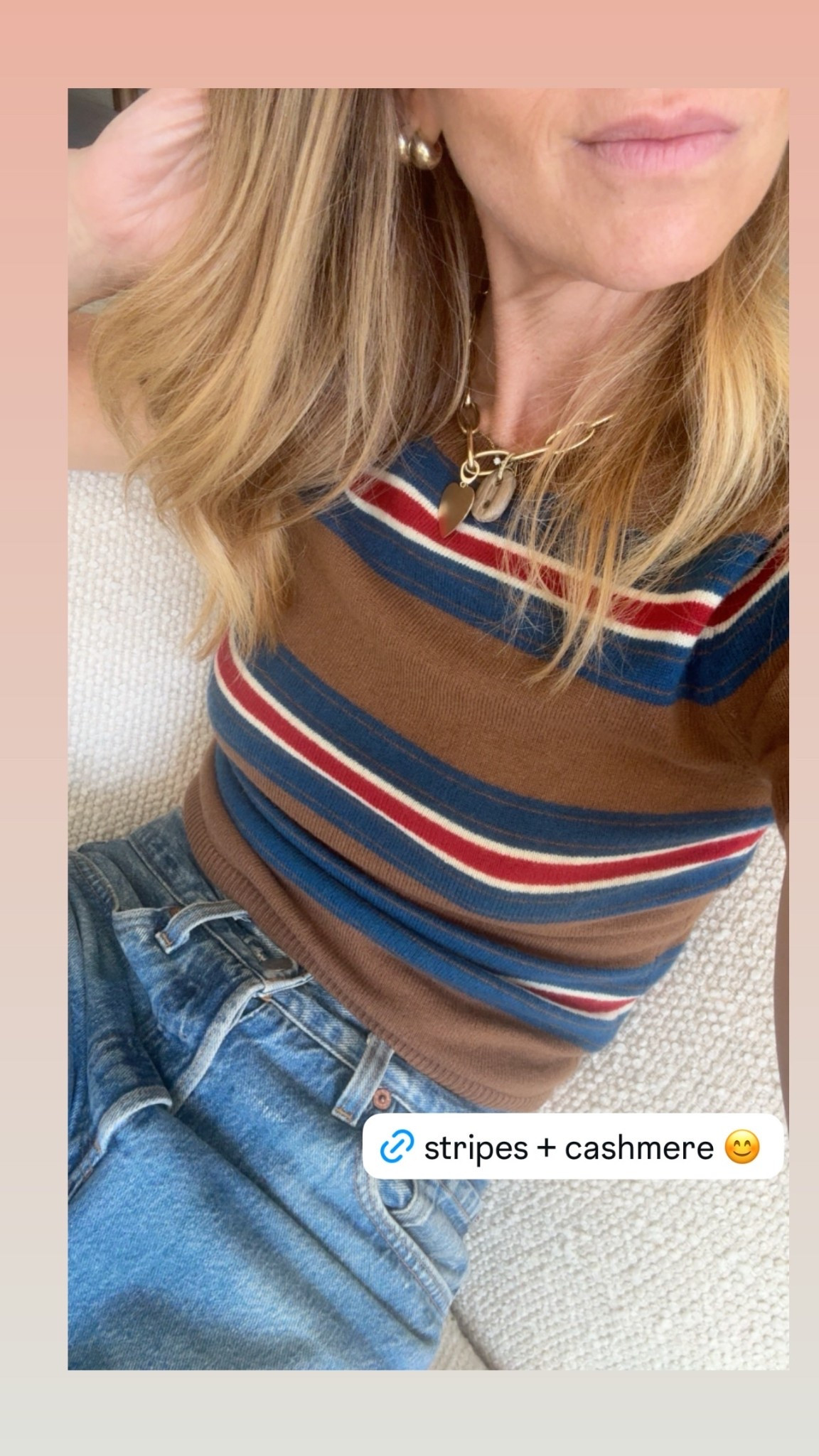 Staud striped cashmere tee

#LTKootd #LTKdayinmylife #LTKSeasonal