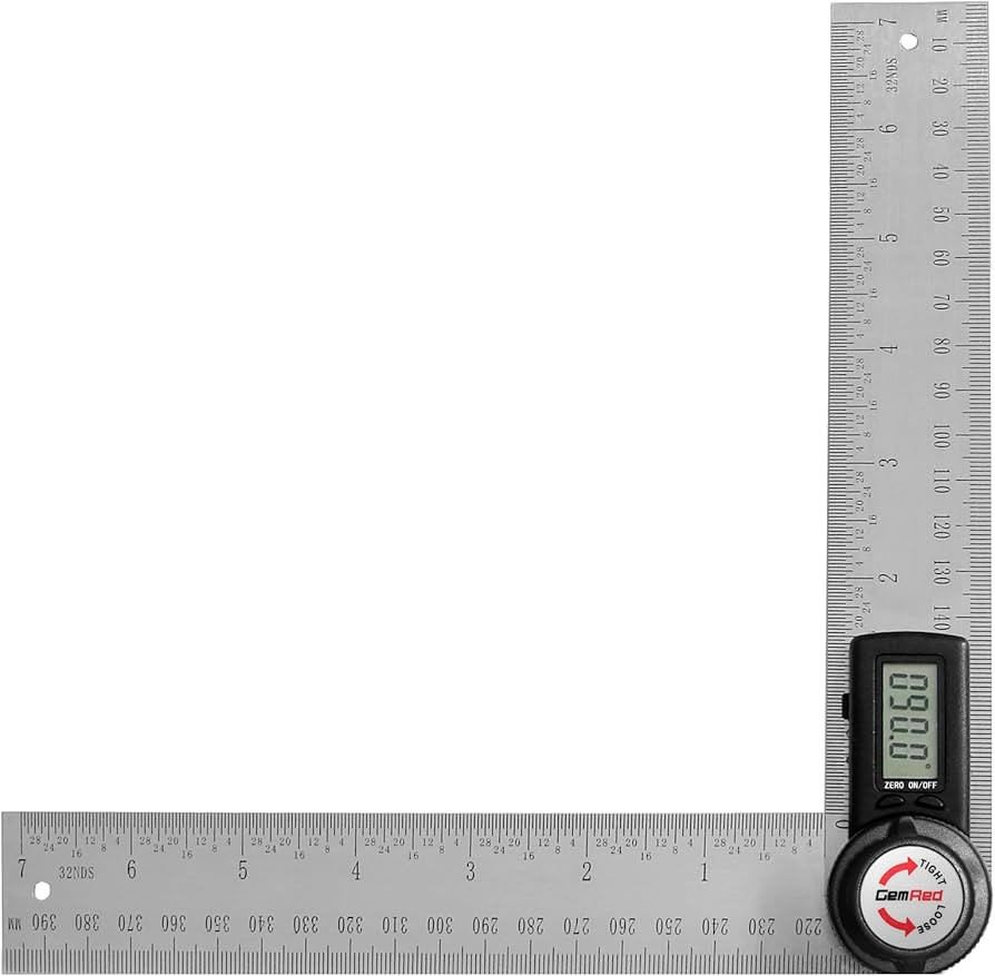 GemRed 82305 Digital Angle Finder GemRed Protractor Stainless steel 7inch 200mm (Black Button) | Amazon (US)