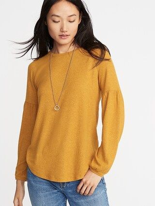 Plush-Knit Balloon-Sleeve Top for Women | Old Navy US