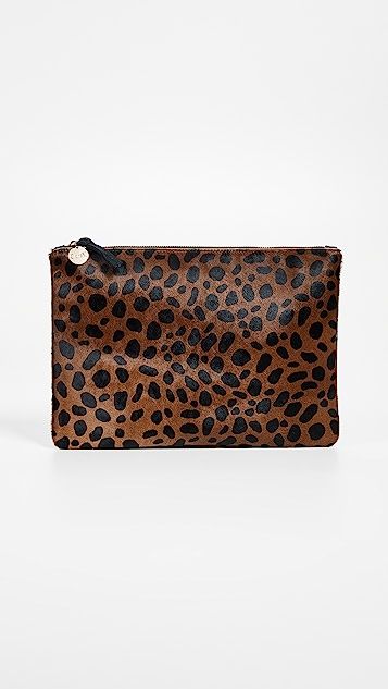 Leopard Flat Haircalf Clutch | Shopbop