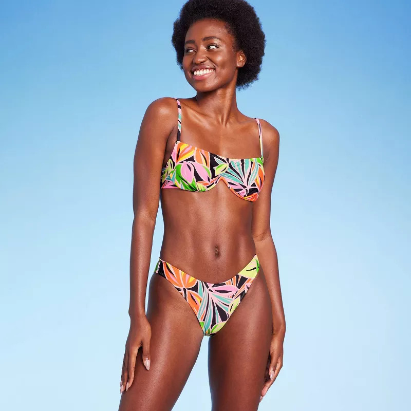 Women's High Leg Cheeky Bikini Bottom - Wild Fable™ | Target