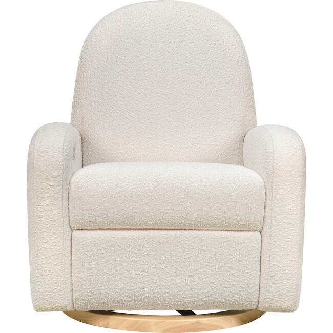 Nami Glider Recliner, Ivory Boucle With Light Wood Base | Maisonette