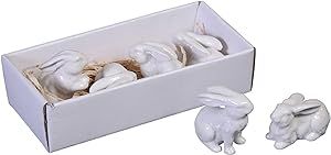Creative Co-Op White Ceramic Bunnies (Set of 6 Pieces) | Amazon (US)