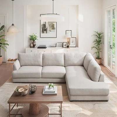 Modern Linen L - shaped Sectional Sofa for Living Room | Wayfair North America