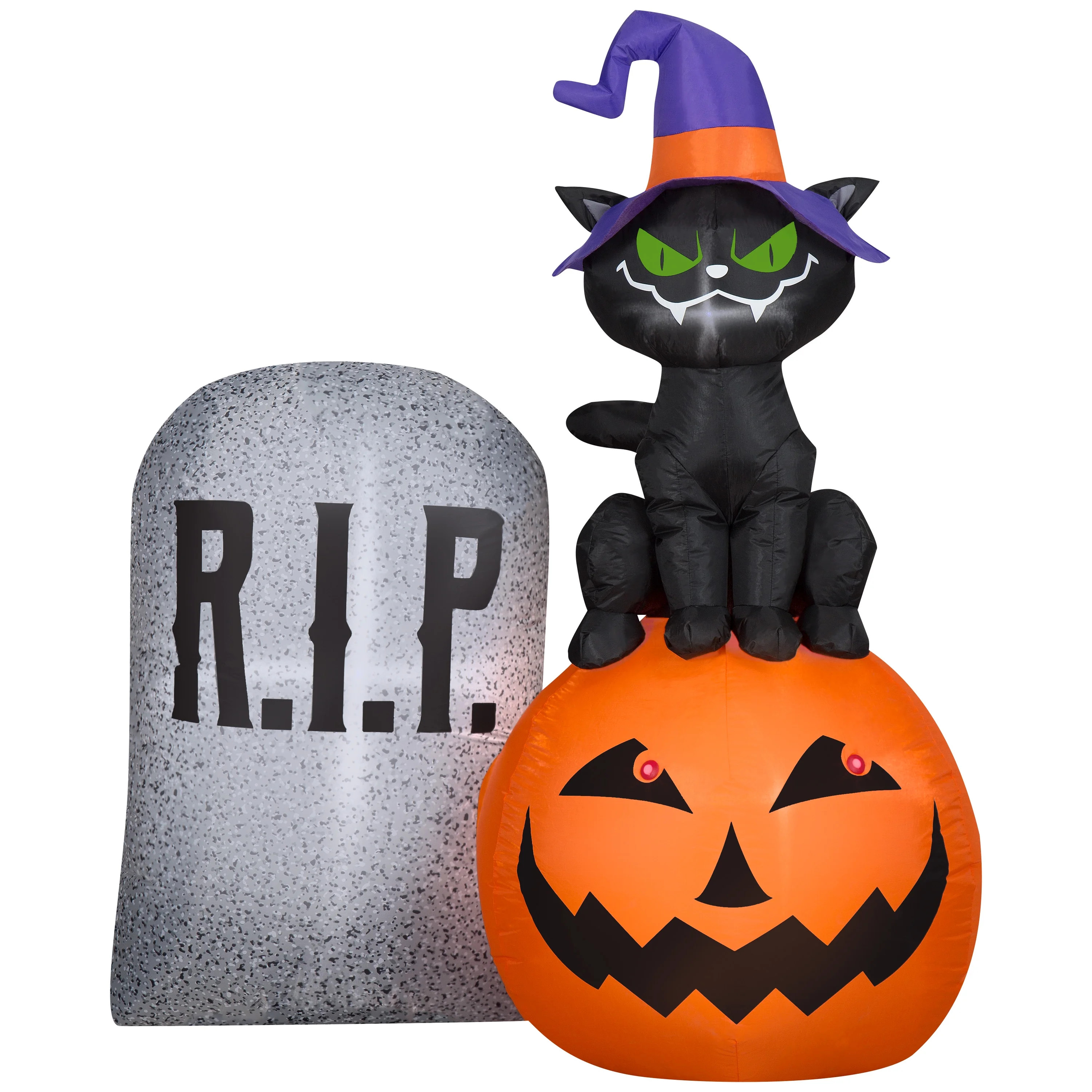 Airblown Inflatables Black Cat & Jack o Lantern - Walmart.com | Walmart (US)