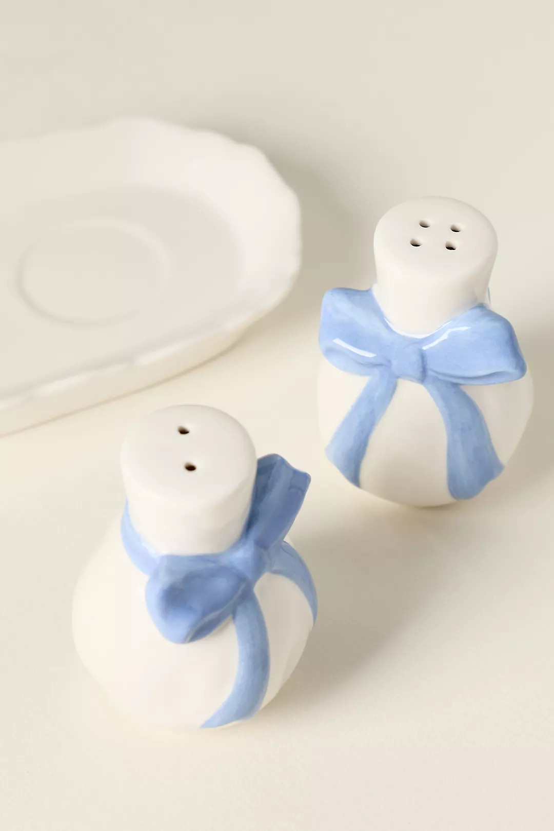 Benedita Stoneware Bow Salt & Pepper Shakers | Anthropologie (US)
