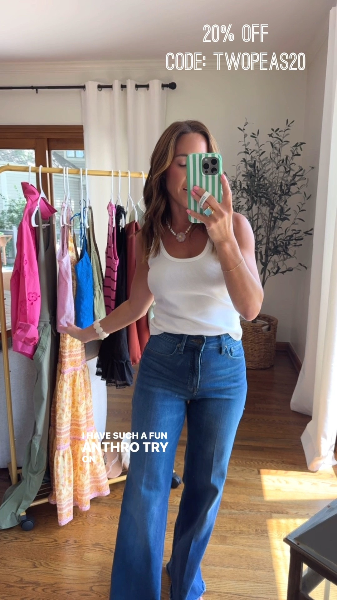 A fun try-on today with @Anthropologie full of color & prints. But first, don’t forget the classic basic pieces too. #anthropartner 
XS tank
Jeans tts, 25 ankle length. I’m 5’3”

#LTKootd #LTKmomlife #LTKSeasonal