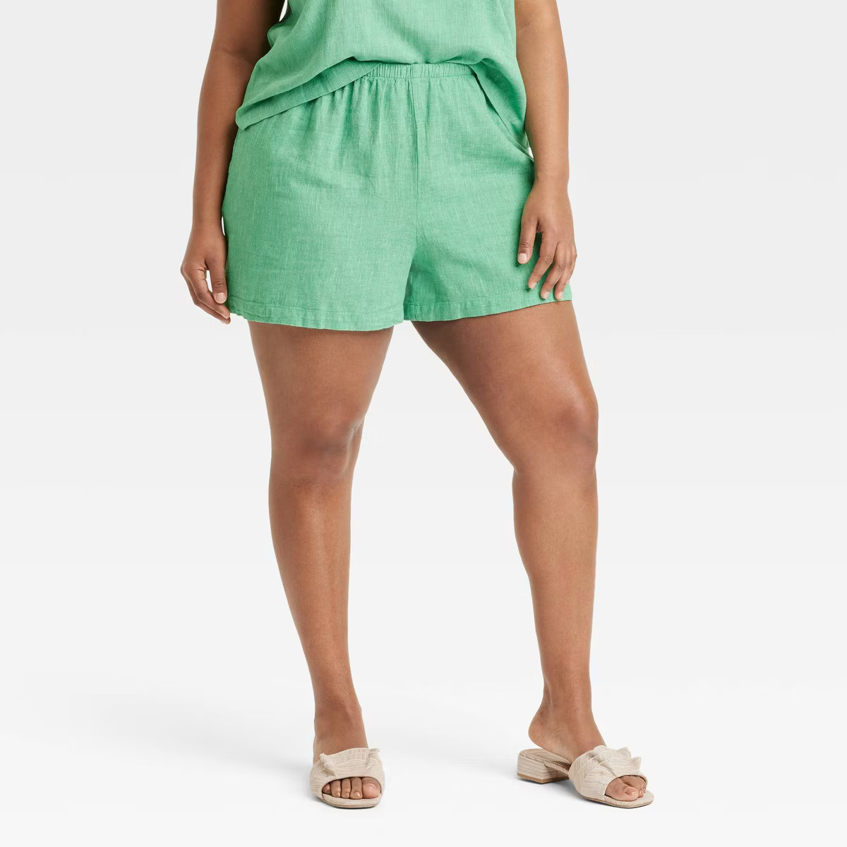 Women's Mid-Rise Linen Pull-On Shorts - A New Day™ | Target