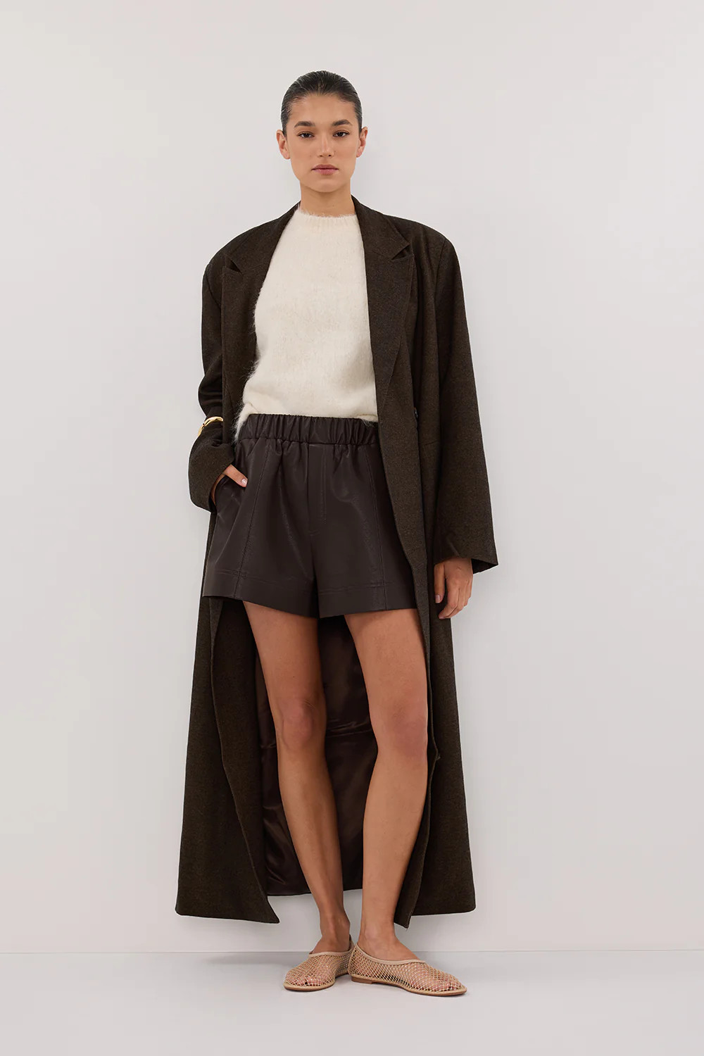 MONTY CHOC FAUX LEATHER SHORT | DISSH