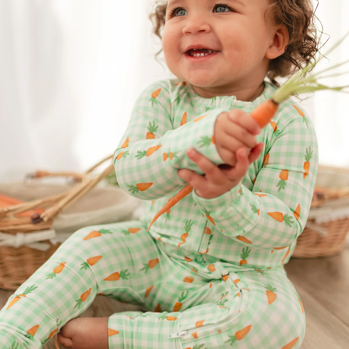 Infant Romper in Carrots | Silks Design