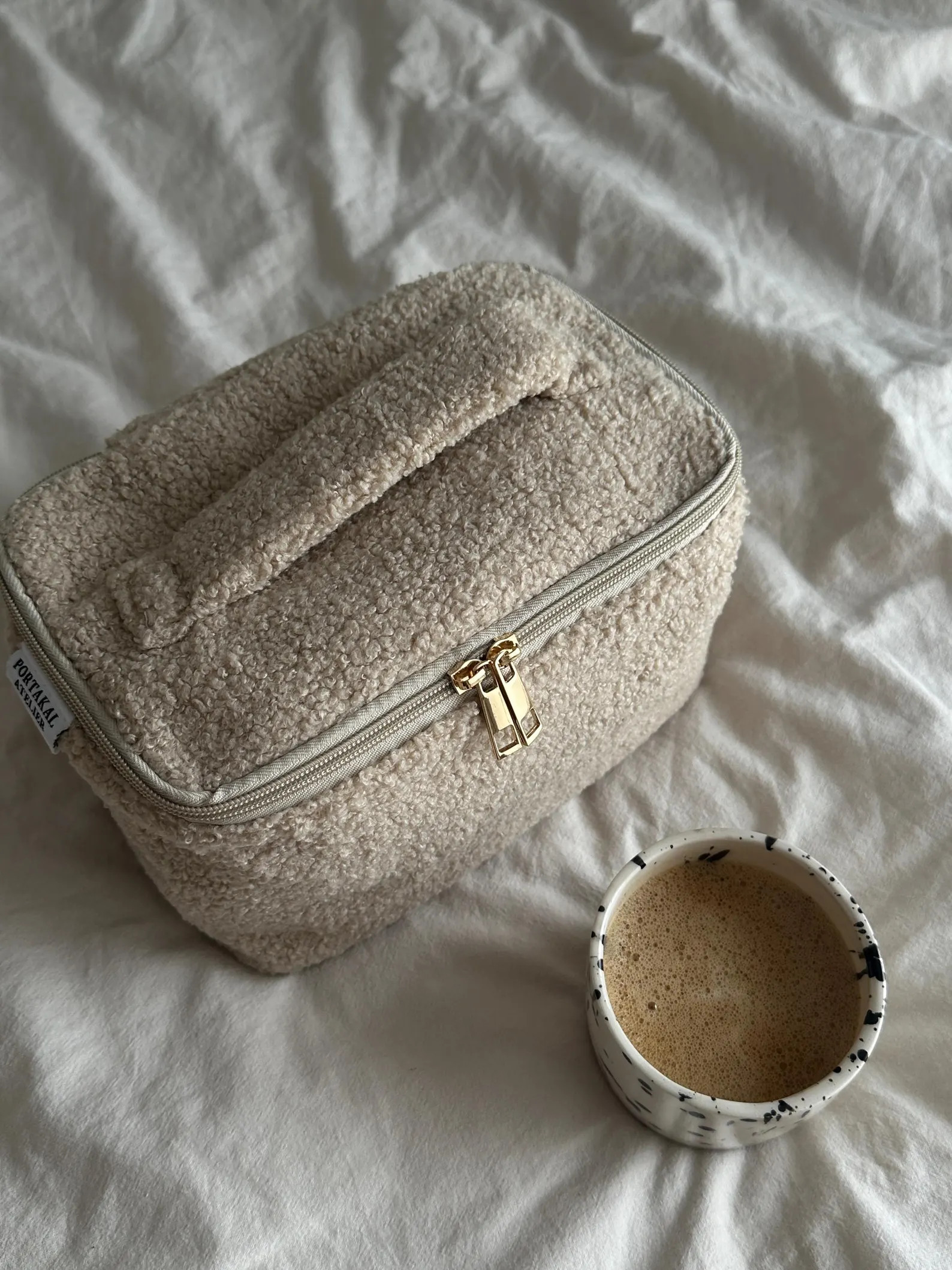 Cosmetic Bag teddy Travel Travel Accessories Teddy Bag Beige Travel Accessories Handmade Bag 22x1... | Etsy (US)