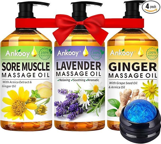 Valentines Day Gifts for Him & Her-3 Pack Massage Oil for Massage Therapy,Sore Muscle Arnica Oil ... | Amazon (US)