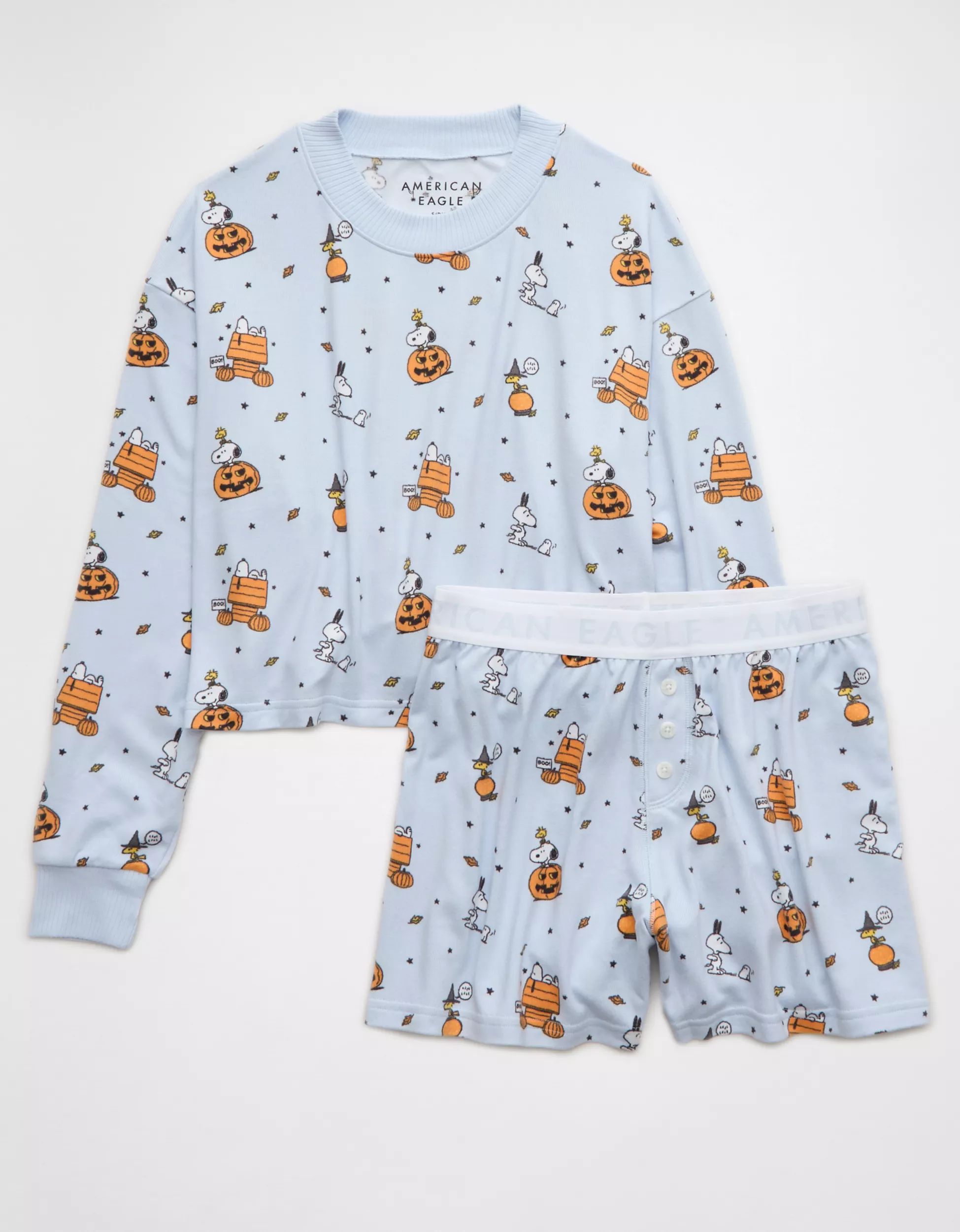 AE Peanuts Halloween Plush PJ Set | American Eagle Outfitters (US & CA)