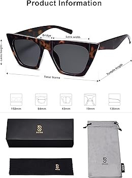 SOJOS Trendy Oversized Square Cateye Polarized Sunglasses for Women and Men | Amazon (US)