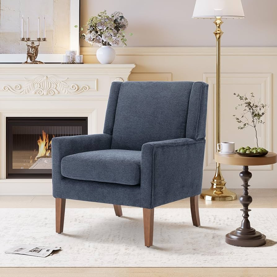 Accent Chairs for Living Room, Mid-Century Wooden Fabric Living Room Chairs, Arm Chair, Side Chai... | Amazon (US)