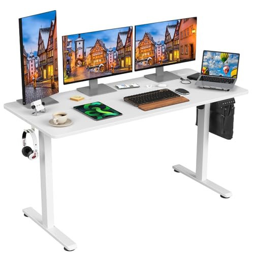 STARY Electric Standing Desk Adjustable Height Sit Stand Home Office Desk with Splice Board | Amazon (US)