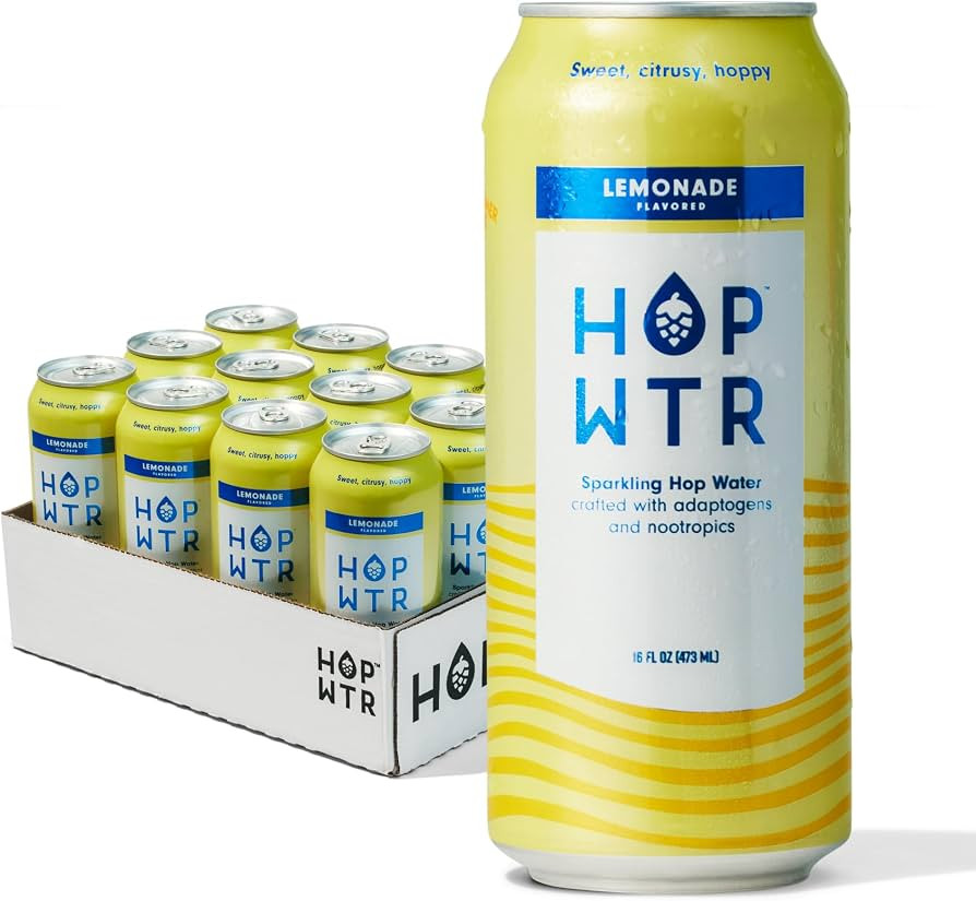 HOP WTR - Sparkling Hop Water - Lemonade (12 Pack) - No Calories or Sugar, Low Carb and Added Ben... | Amazon (US)