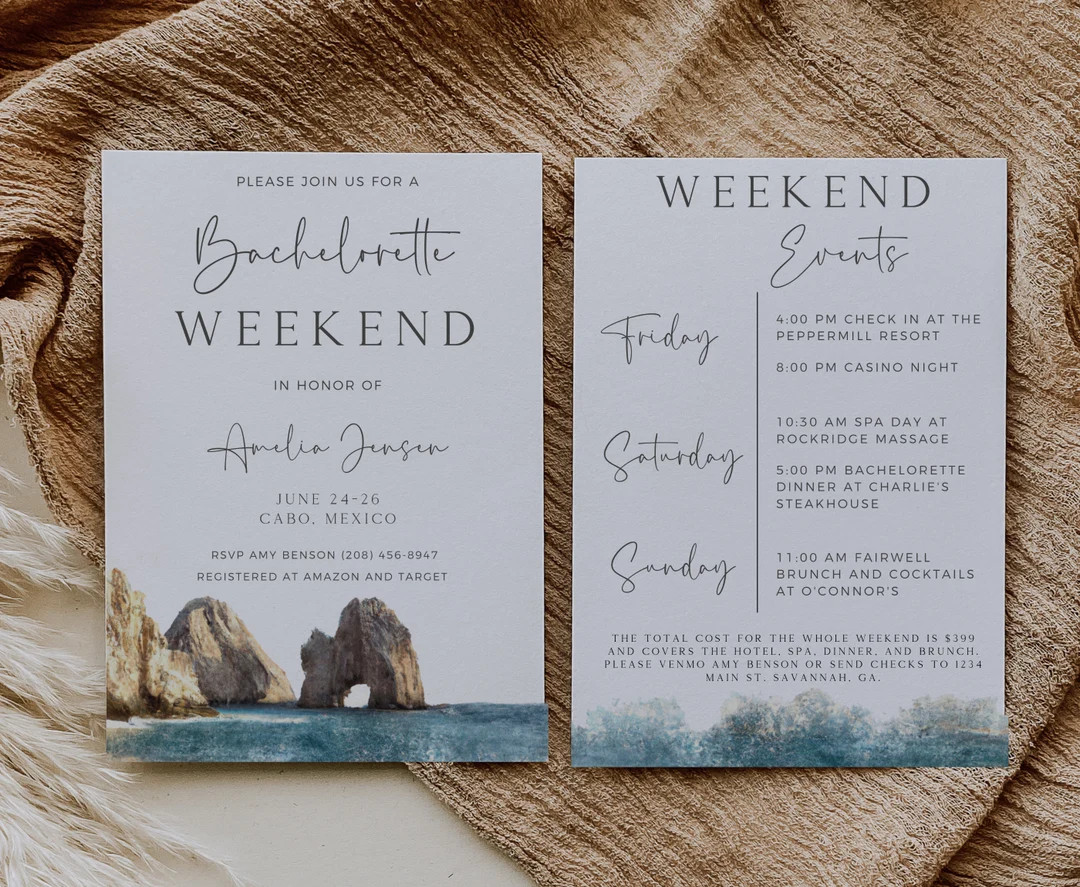 Cabo Bachelorette Invitation and Itinerary Template Cabo - Etsy | Etsy (US)