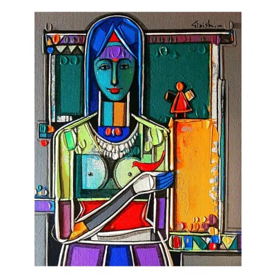 Lady With Bird | Acrylic On Canvas | Painting By Girish Adannavar | Wayfair North America