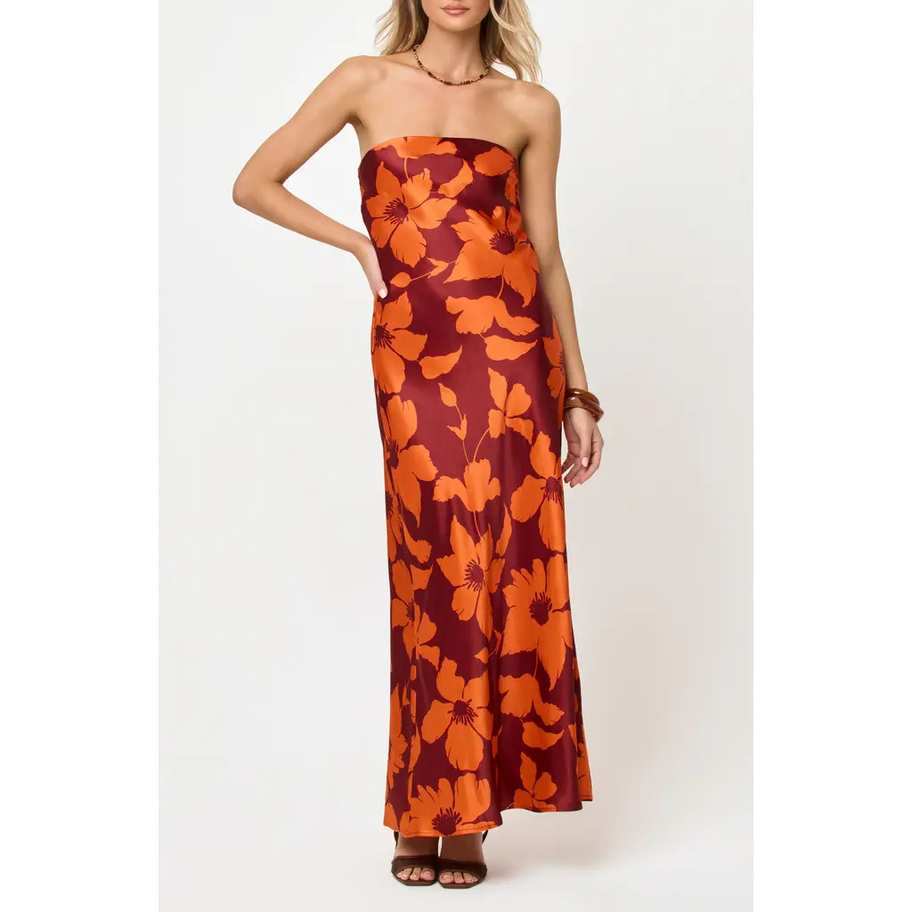 LSPACE Spring in Love Strapless Dress in Cocobolo at Nordstrom, Size Large | Nordstrom