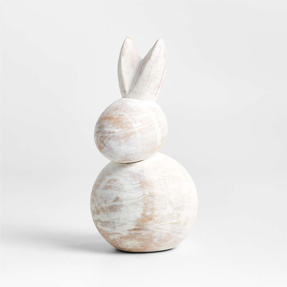 Large Wood Bunny 9" | Crate & Barrel