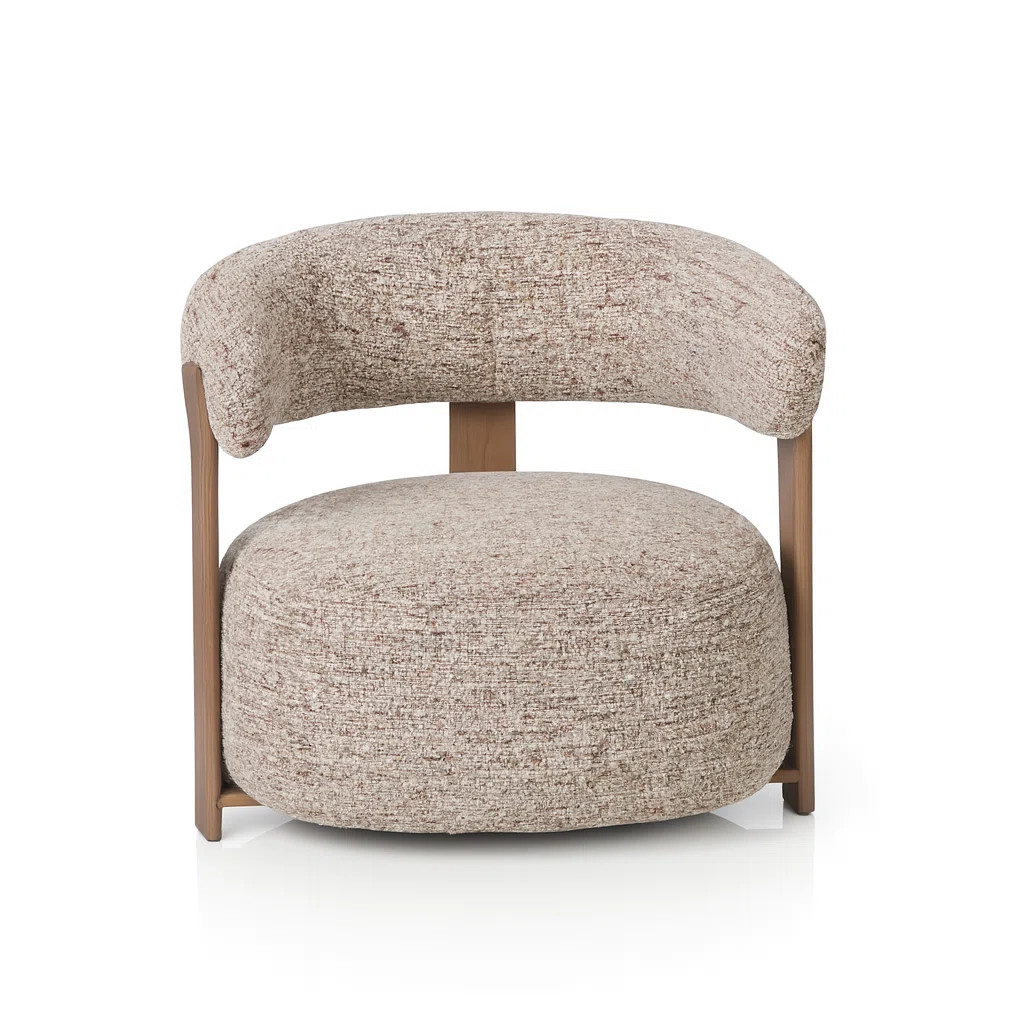 Modern Upholstered Lounge Chair With Curved Back With Wood-look Metal Frame | Wayfair | Wayfair North America