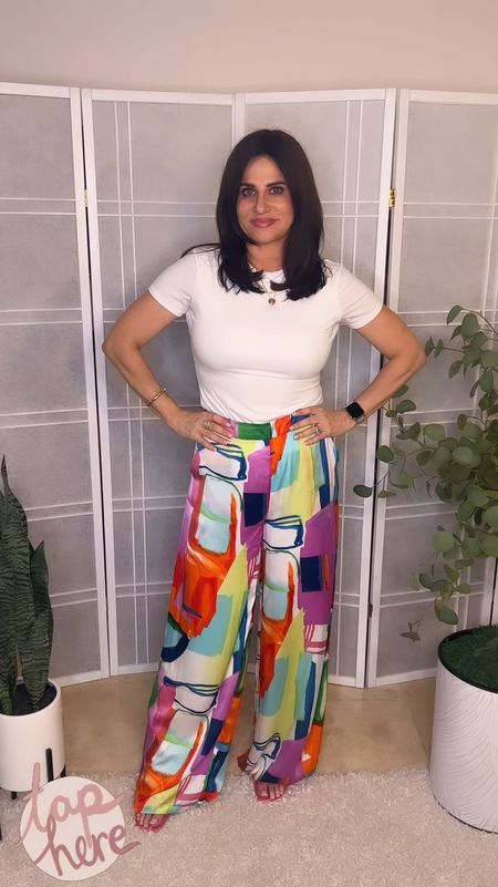 Loving these colorful wide leg pants for the season . Size small 

#LTKVideo #LTKstyletip #LTKover40