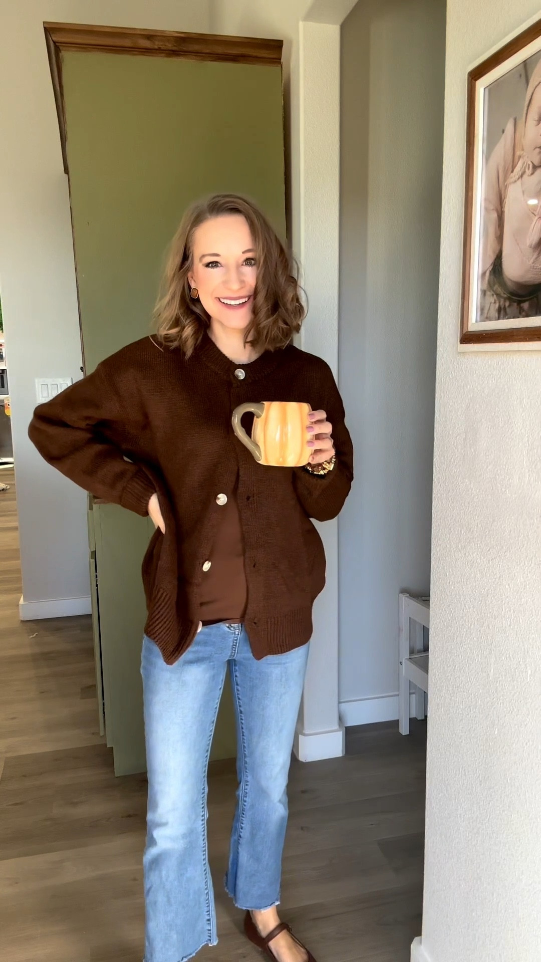 When it drops below 80 in Texas 🍁 🍂  Catch me wearing all the chocolate brown this Fall season!! 🤎