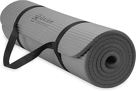 Gaiam Yoga Mat, Pilates & Exercise Mat, Thick 2/5" (10mm) Workout Mat with Easy-Cinch Carrying St... | Amazon (US)