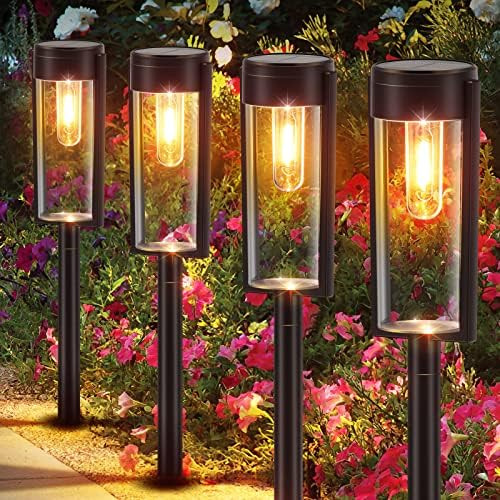 LETMY Solar Pathway Lights Outdoor, 6 Pack Super Bright Solar Outdoor Lights, IP65 Waterproof Aut... | Amazon (US)