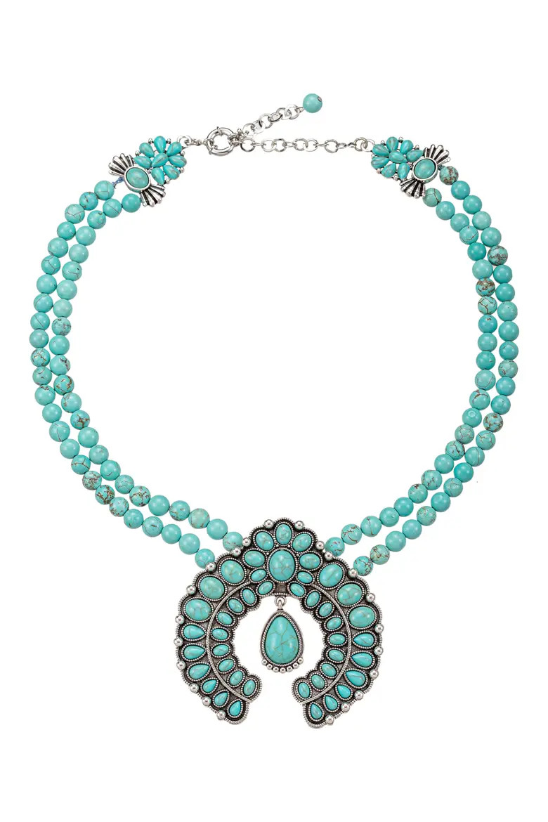 EYE CANDY LOS ANGELES Blossom Teal Statement Necklace (Women) | Nordstromrack | Nordstrom Rack